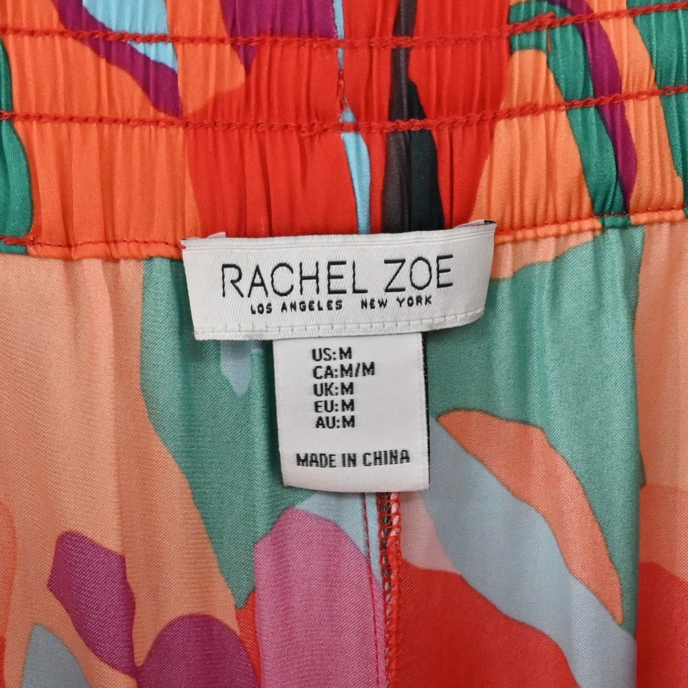 Rachel Zoe Tropical Wide Leg Pants Womens Sz M Multicolor Palazzo Elastic Waist‎ - Picture 6 of 13